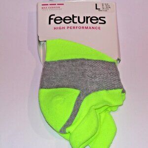 Feetures High Performance Max Cushion No Show Tab Unisex Socks Mens LG Lightning